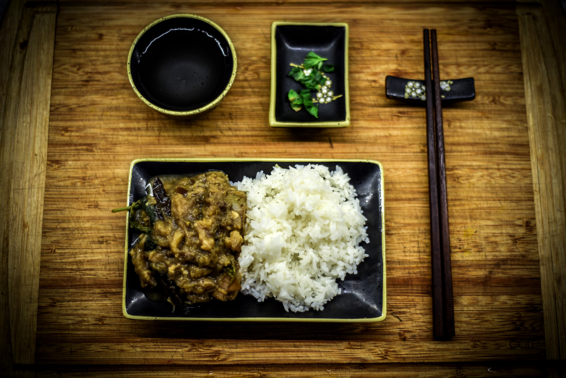 low fat thai basil eggplant with miso