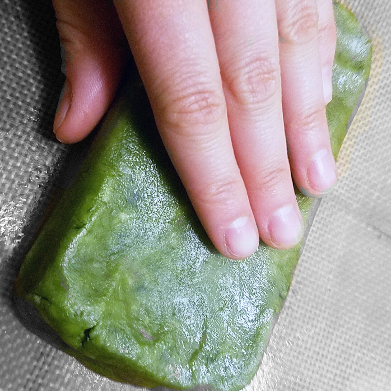 matcha shortbread dough