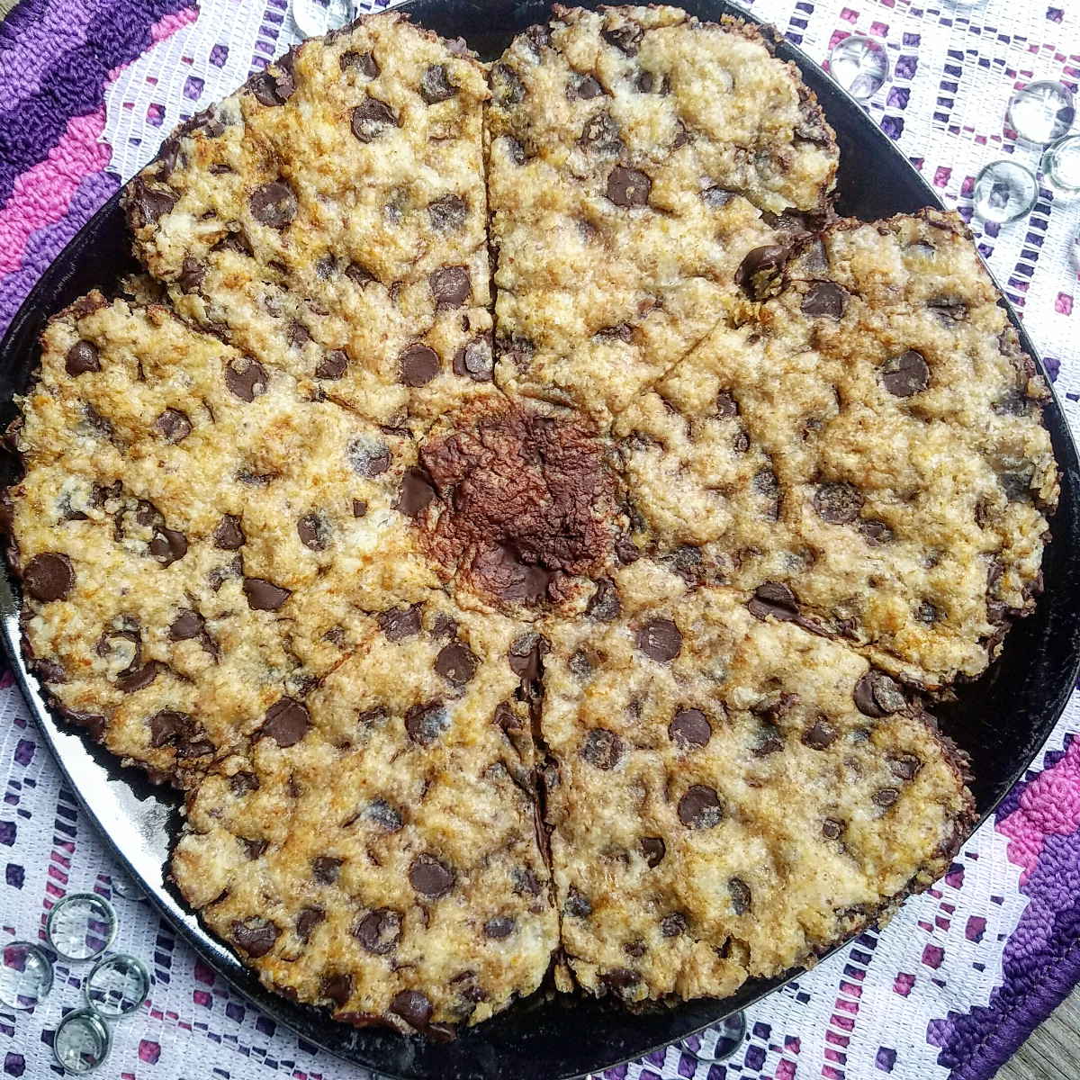 giant vegan chocolate chip cookie